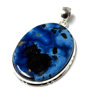 Large Dioptase Pendant,Genuine Dioptase 925 Sterling Silver handmade Pendant,Dioptase Silver Necklace,26 Gm Dioptase Cabochon Silver Pendant