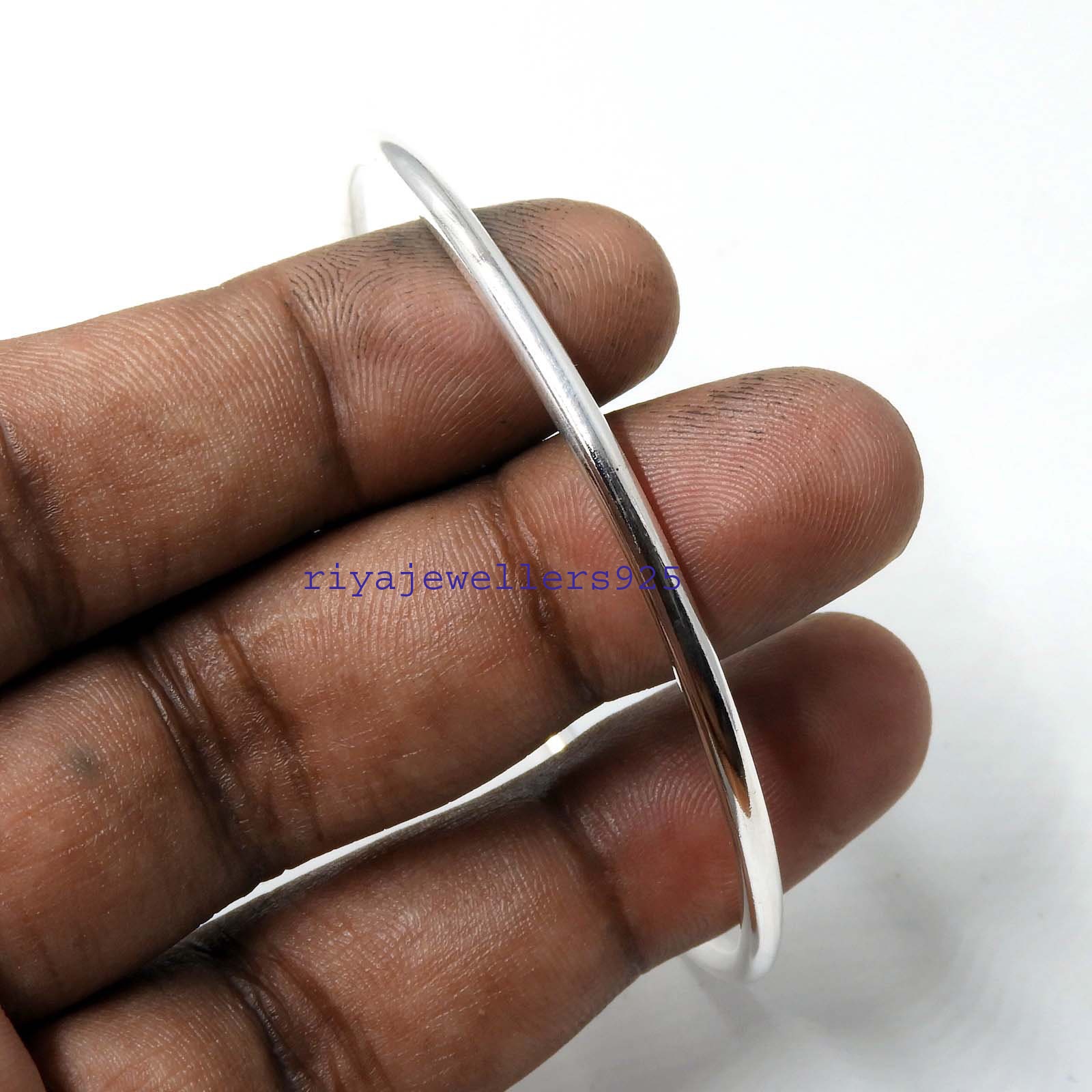Silver Bangle ,925 Sterling Silver Handmade Plain Shiny Silver Bangle ,925 Sterling Silver Handmade Plain Shiny