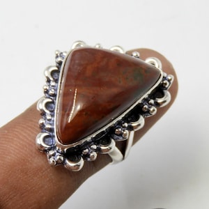 Bloodstone Ring, Natural Bloodstone Gemstone Ring, 925 Sterling Silver Ring, Chunky Ring, Handmade Ring Jewelry, Gift for Her