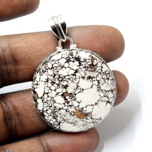 Wild Horse Magnesite Pendant: Handmade Sterling Silver Statement Jewelry
