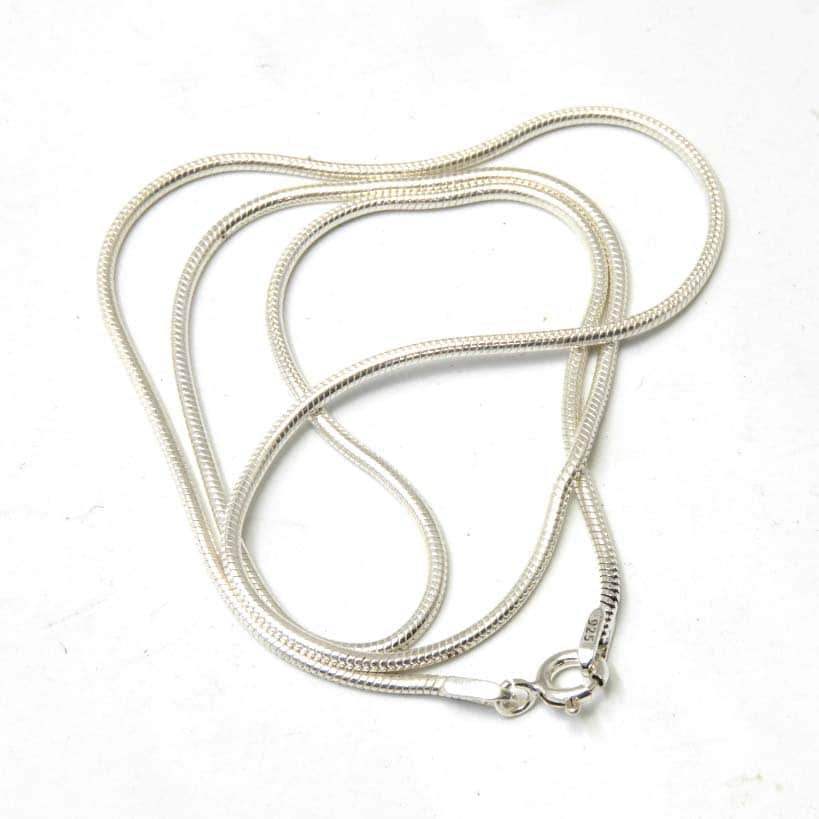 Solid 925 Silver Snake Chain Necklace, Raund Snake Chain for Man