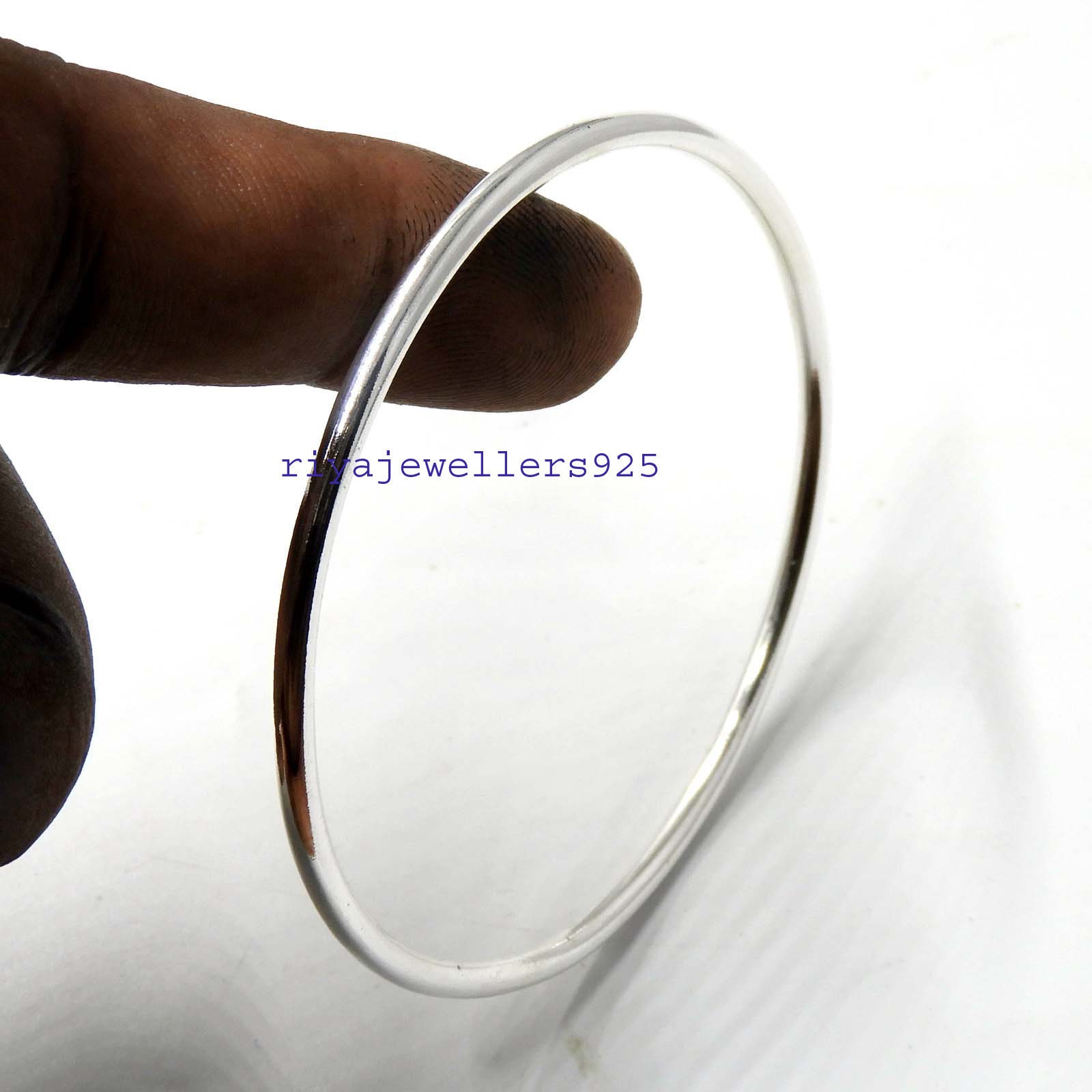 Silver Bangle ,925 Sterling Silver Handmade Plain Shiny Silver Bangle ,925 Sterling Silver Handmade Plain Shiny