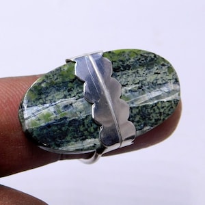 Zebra Jaspis Ring aus Sterling Silber