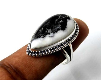 White Buffalo Turquoise In Sterling Silver Ring