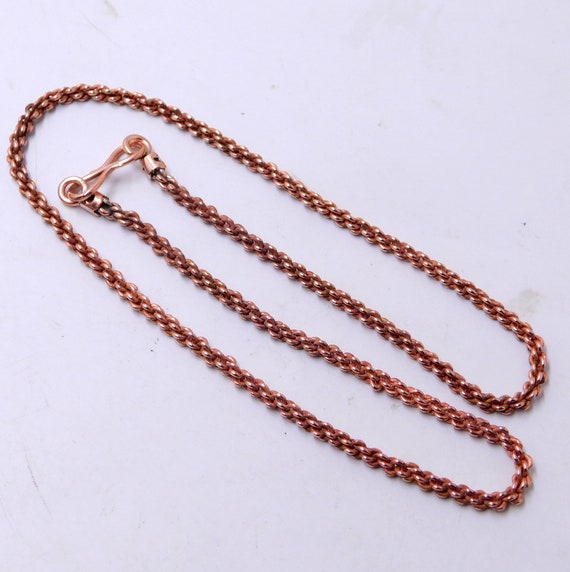 100% Solid Copper Rope Chain Pure Copper Oxidized Rope Chain