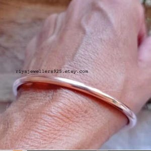 Handmade Thick Pure Copper Bangle: Stacking Bangle (4 MM)