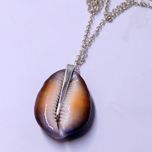Sterling Silver Cowrie Shell Necklace: Boho Beach Jewelry