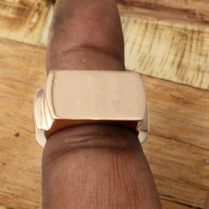 Solid Copper Signet Ring: Rectangle Bar Ring