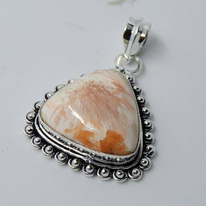 Scolecite silver pendant Scolecite Crystal Sterling Silver Necklace