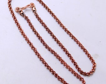 Handmade Pure Copper Rope Chain Necklace: Bold Viking Jewelry