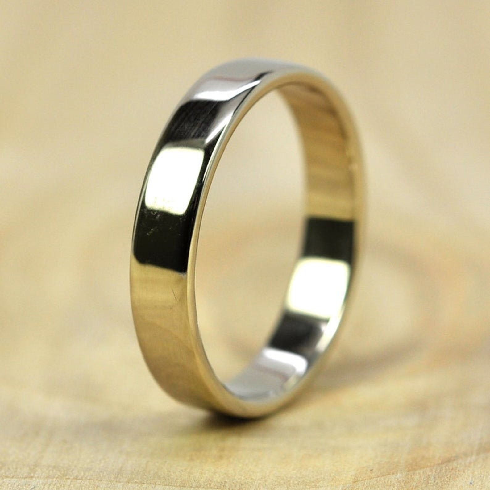 Polished Brass Wedding BandSolid Brass BandModern Gold Brass Etsy