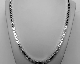 ◇TATIANA◇ (Silver 925) Only Pearl Box Chain Necklace NZ216 Sterling Silver Box Chain ,box Link Chain ,silver Box Chain