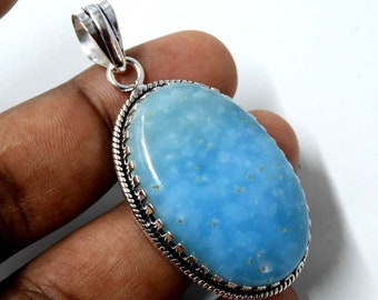 Natural Hemimorphite Cabochon Pendant, 925 Sterling Silver Pendant Handmade Unique Designer Jewelry Hemimorphite Pendant Gift For Mom