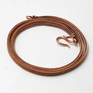 Pure Copper Wheat Chain & Link Necklace , Solid Italian copper Chain 6 mm,Wheat chain Gift for Viking jewelry Eco friendly chain