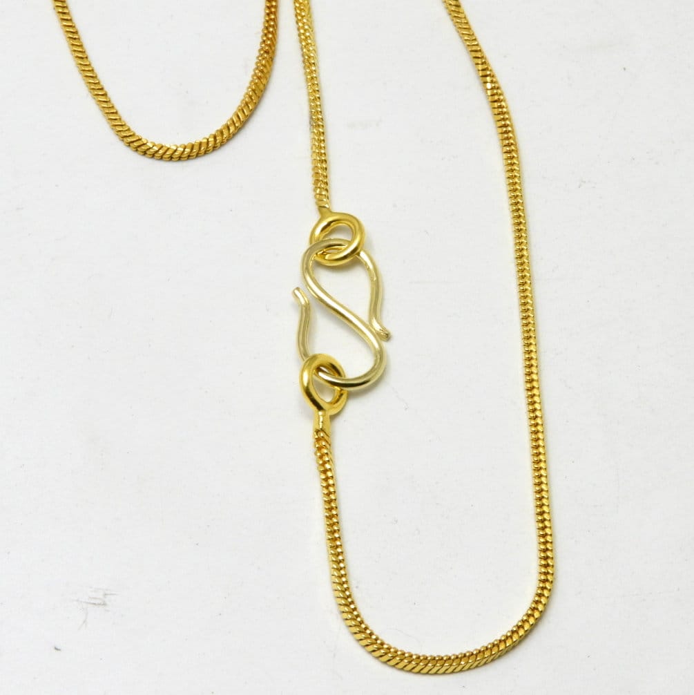 22K Solid Yellow Gold Foxtail Chain Necklace,gold Filled 22K Solid Yellow Gold Foxtail Chain Necklace,gold Filled