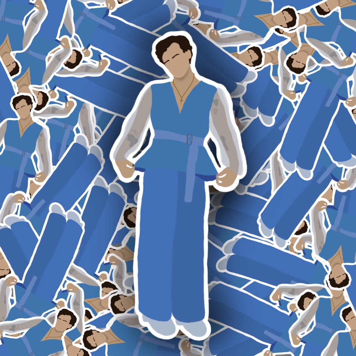 harry styles blue jumpsuit