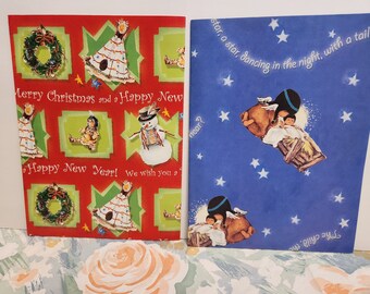 Christmas Wrapping Paper - St Labre Indian Print-1970's