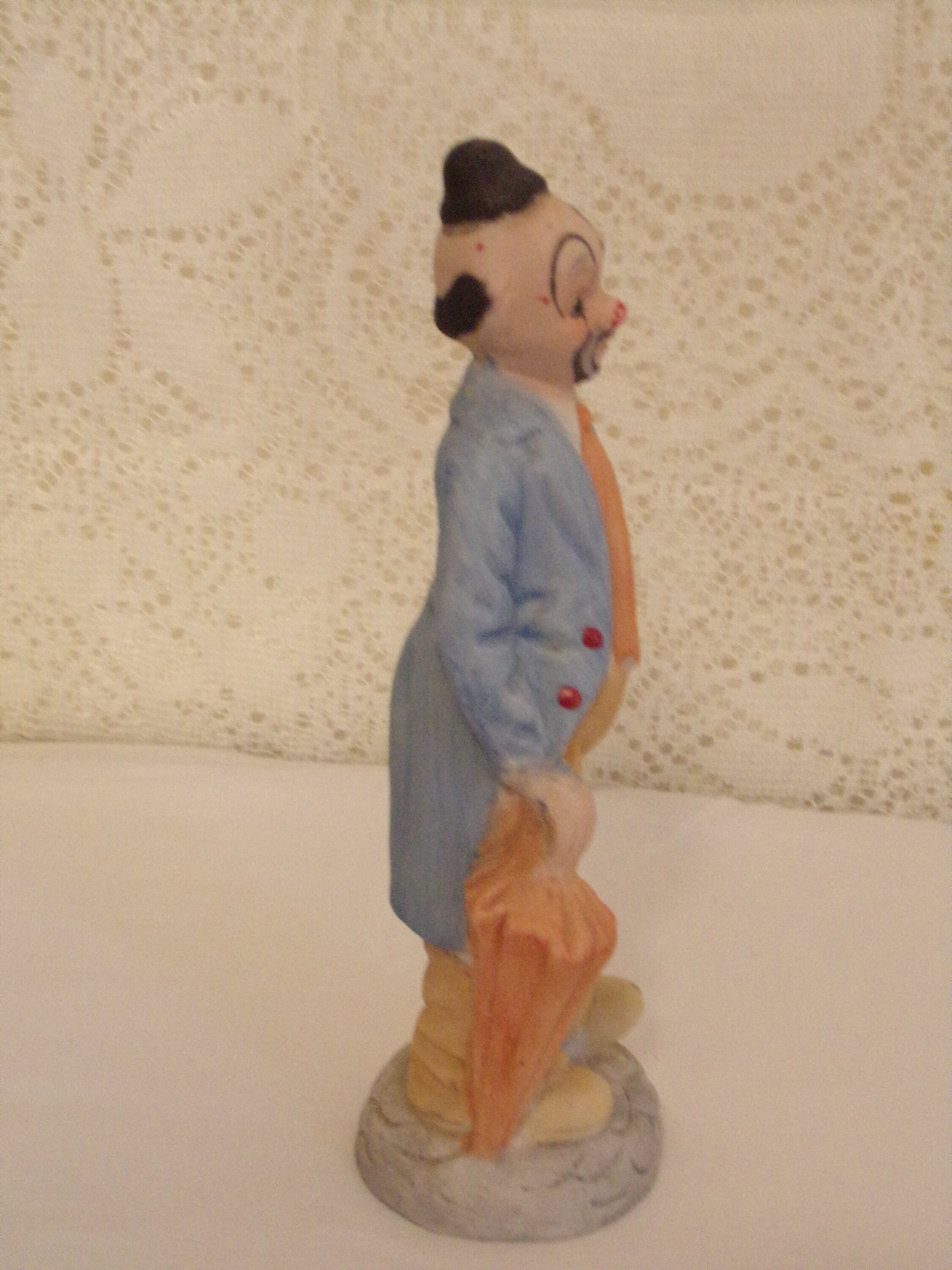 Porcelain Bisque Clown Doll Figurine Collectible Porcelain Clown Bisque
