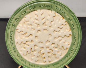 Trivet Winter round ceramic Christmas