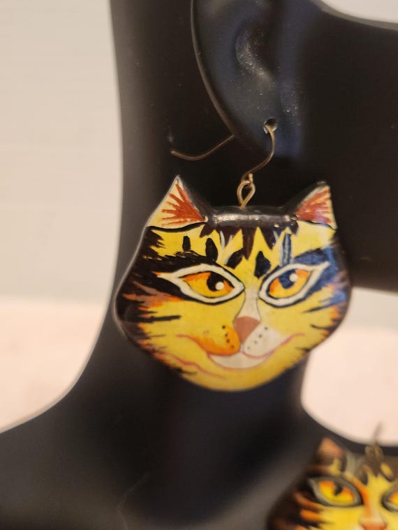 Cat earrings dangle style - image 4
