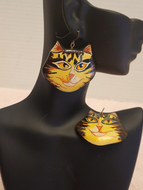 Cat earrings dangle style - image 2