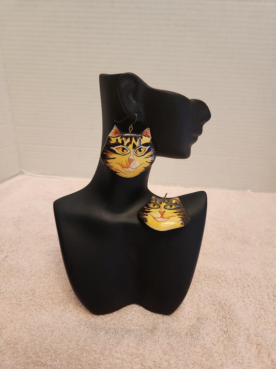 Cat earrings dangle style - image 3