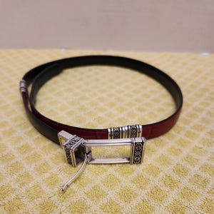 Brighton Reversible Black and Red Belt With Turntable Silver  display picture 1