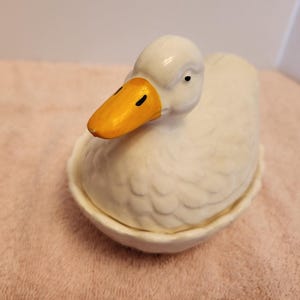 Ceramic duck on nest Easter/Spring decor