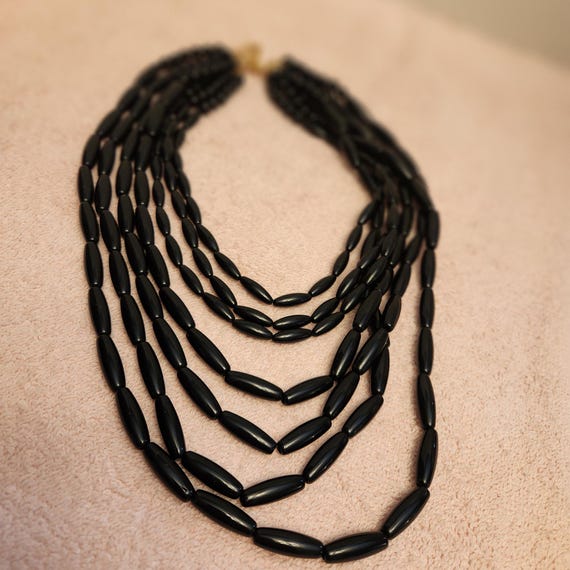 Sugar Fix vintage black bead necklace
