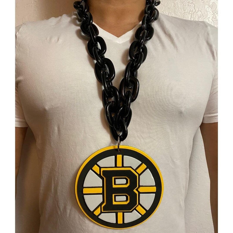 NHL Boston Bruins Black Chain Necklace w/ Foam Etsy