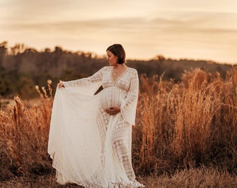 white maternity party dress