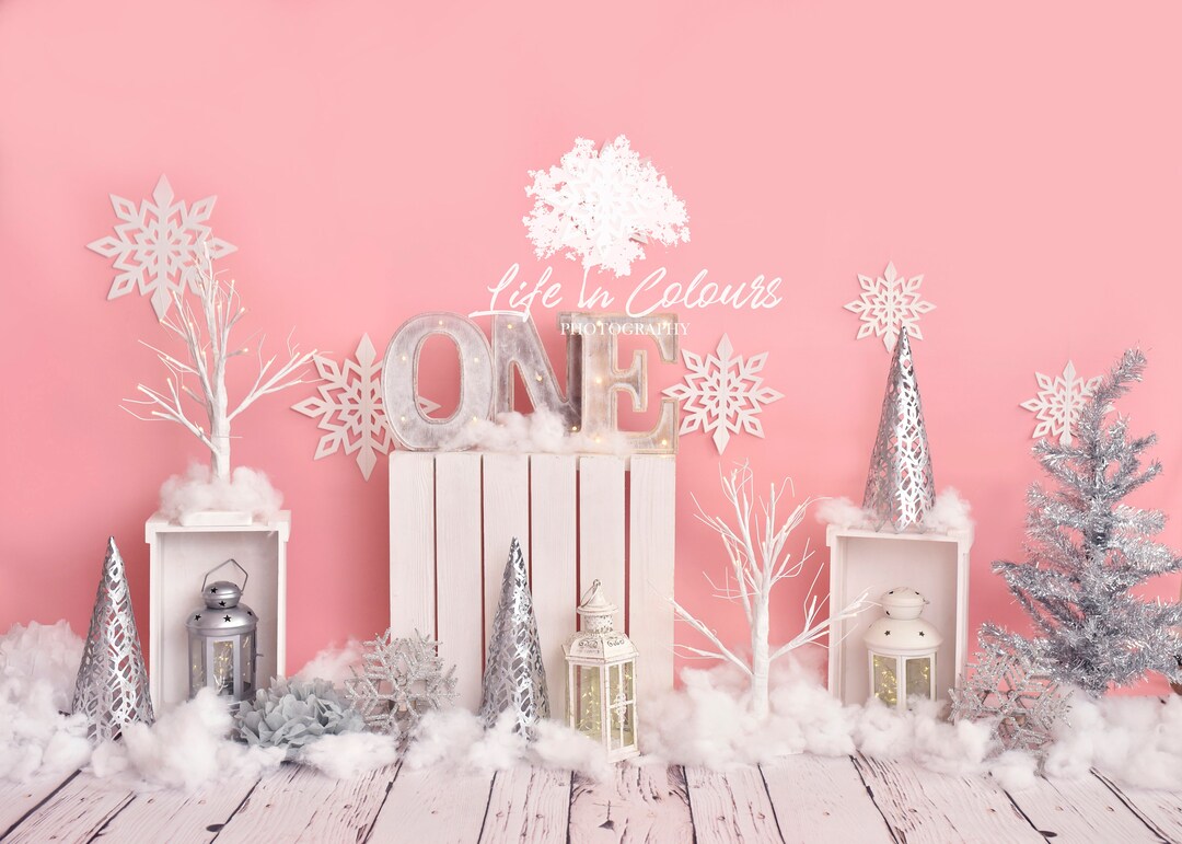 Photography Digital Backdrop for Cake Smash, Winter Wonderland, for ...