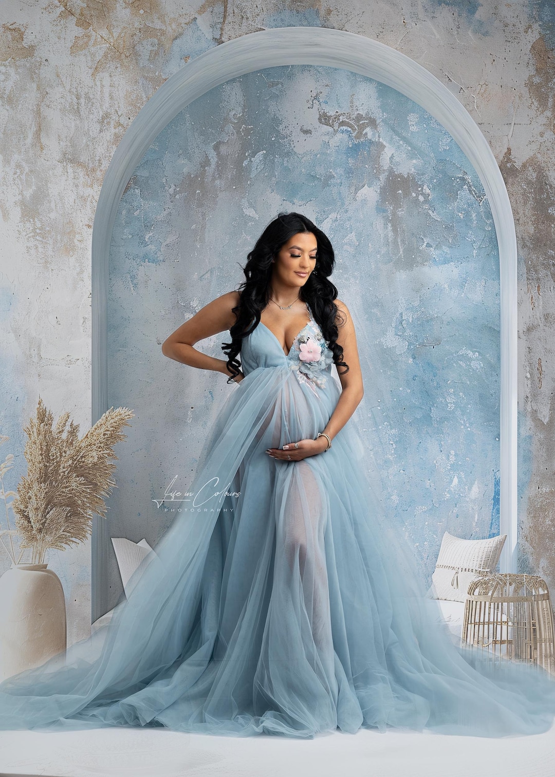 RENTAL / HIRE Maternity / Photoshoot Baby Shower Event Dress in Blue One  Size/ UK Only / Message First for Availability! - Etsy