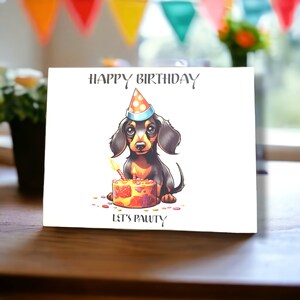 Dachshund Dog Birthday Card | Dog Card, Dog Happy Birthday Card, Dog Birthday Card, hound Card, Dog Greeting Card