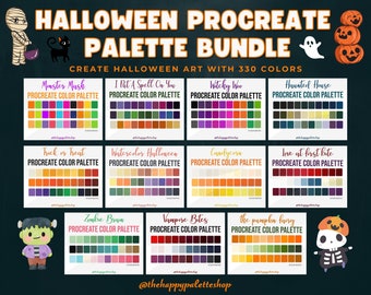 Halloween Procreate Color Palette Bundle | Digital Art & iPad Lettering | Vampire Color Palette | Goth Color Palettes | Procreate Swatches
