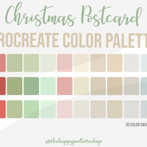 Christmas Procreate Color Palette | iPad Lettering | Digital Art | Vintage Christmas Color Palette | Christmas Aesthetic Procreate Palette