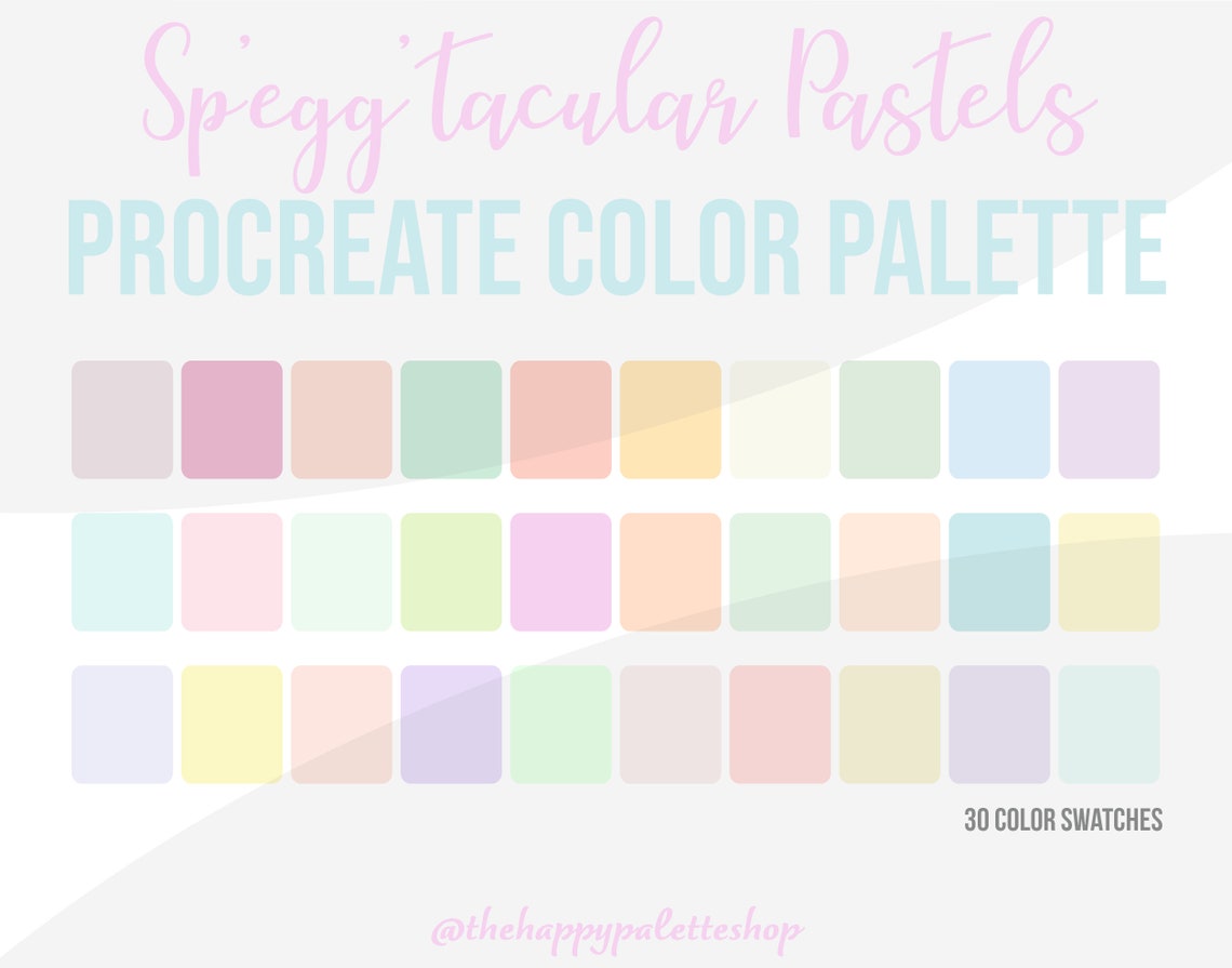 Pastel Easter Procreate Color Palette Lettering Digital Art iPad