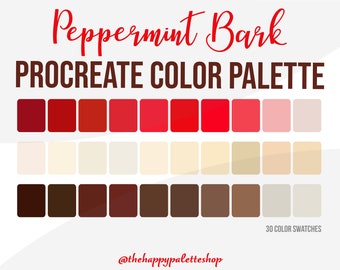 Christmas Procreate Color Palette | Lettering | Holiday Digital Art | iPad Procreate Art | Red Color Palette | Seasonal Procreate Swatches