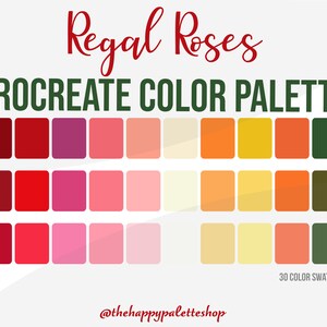 Rose Procreate Color Palette For iPad Digital Art | Elegant Procreate Color Palette | Procreate Tools for iPad | Floral Procreate Swatches