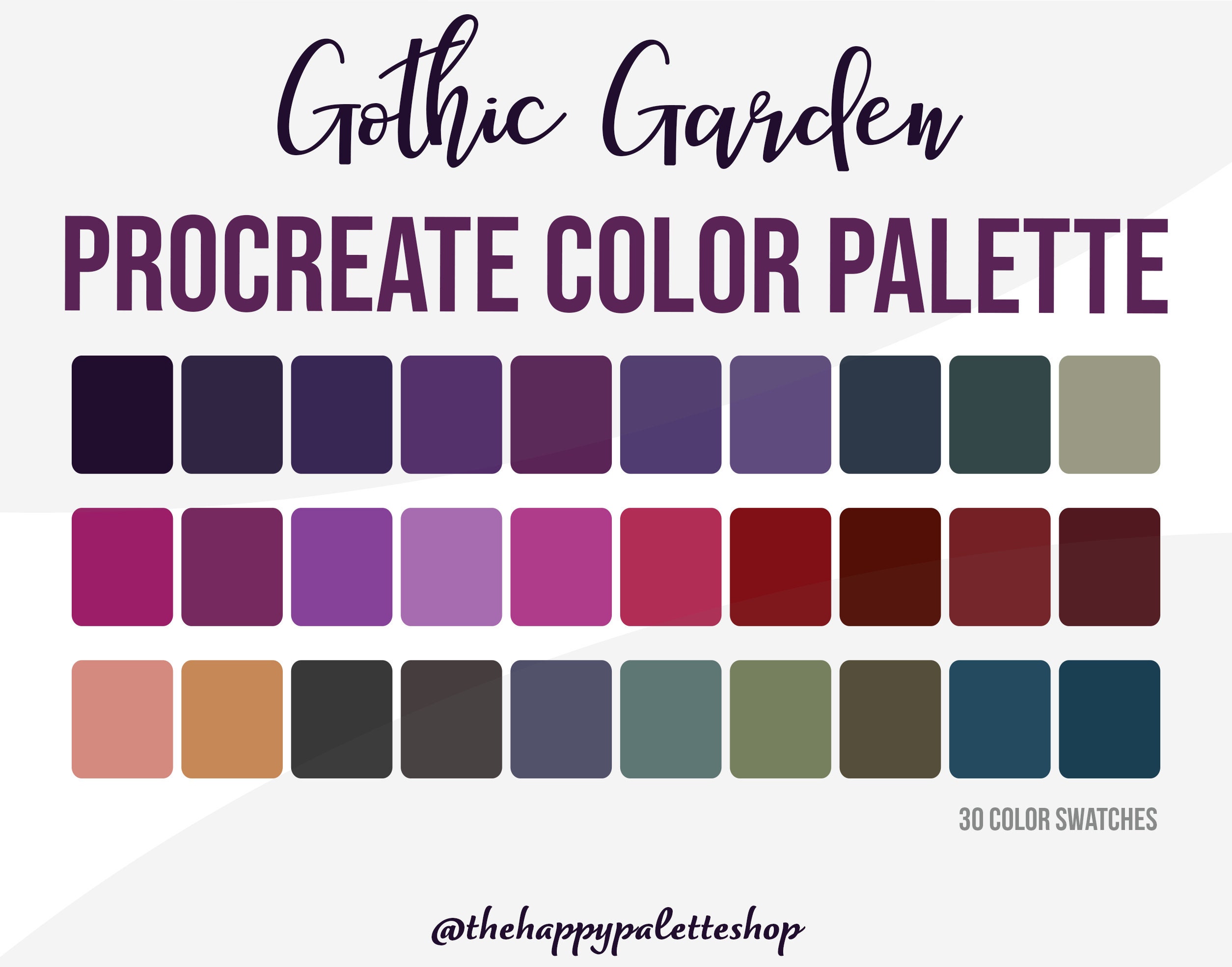 Goth Procreate Color Palette Lettering Digital Art Digital Illustration