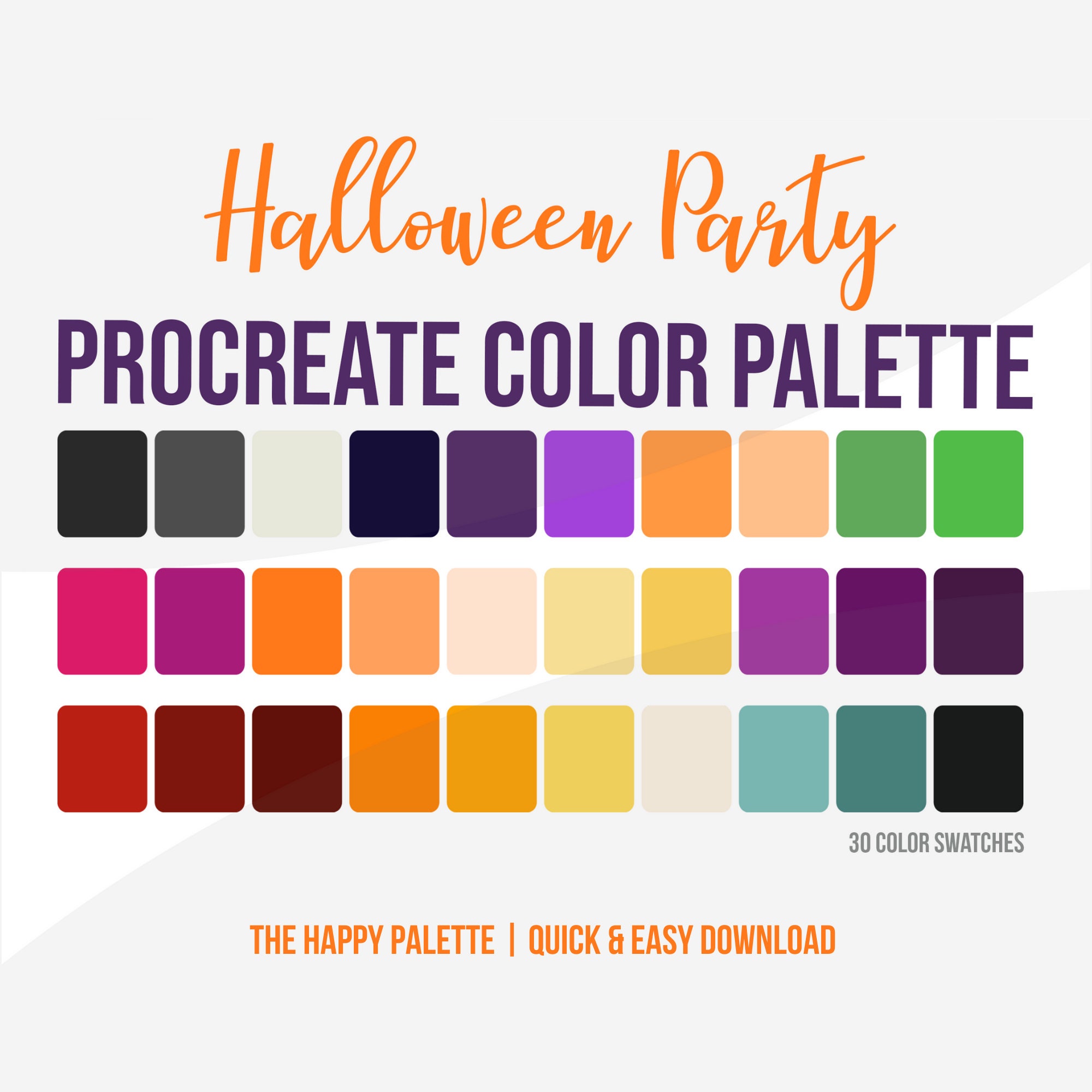 Halloween Procreate Color Palette | Orange Procreate Color Palette ...
