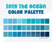 Blue Color Palette, hex codes, rgb codes, procreate swatches, photoshop swatches, illustrator swatches, canva, goodnotes, mermaid palette
