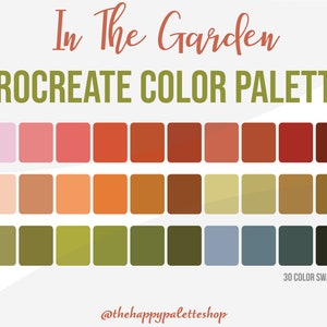 Floral Garden Procreate Palette | Spring Color Palette | Lettering | Digital Art | iPad Procreate | Warm Procreate Palette | Rainbow Palette