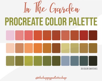 Floral Garden Procreate Palette | Frühlings-Farbpalette | Schriftzug | Digitale Kunst | iPad Procreate | Warme Procreate Palette | Regenbogen Palette