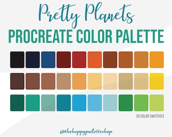 Pretty Planet Procreate Palette | Science Color Palette | Lettering | Digital Art | iPad Procreate | Space Palette | Solar System Palette