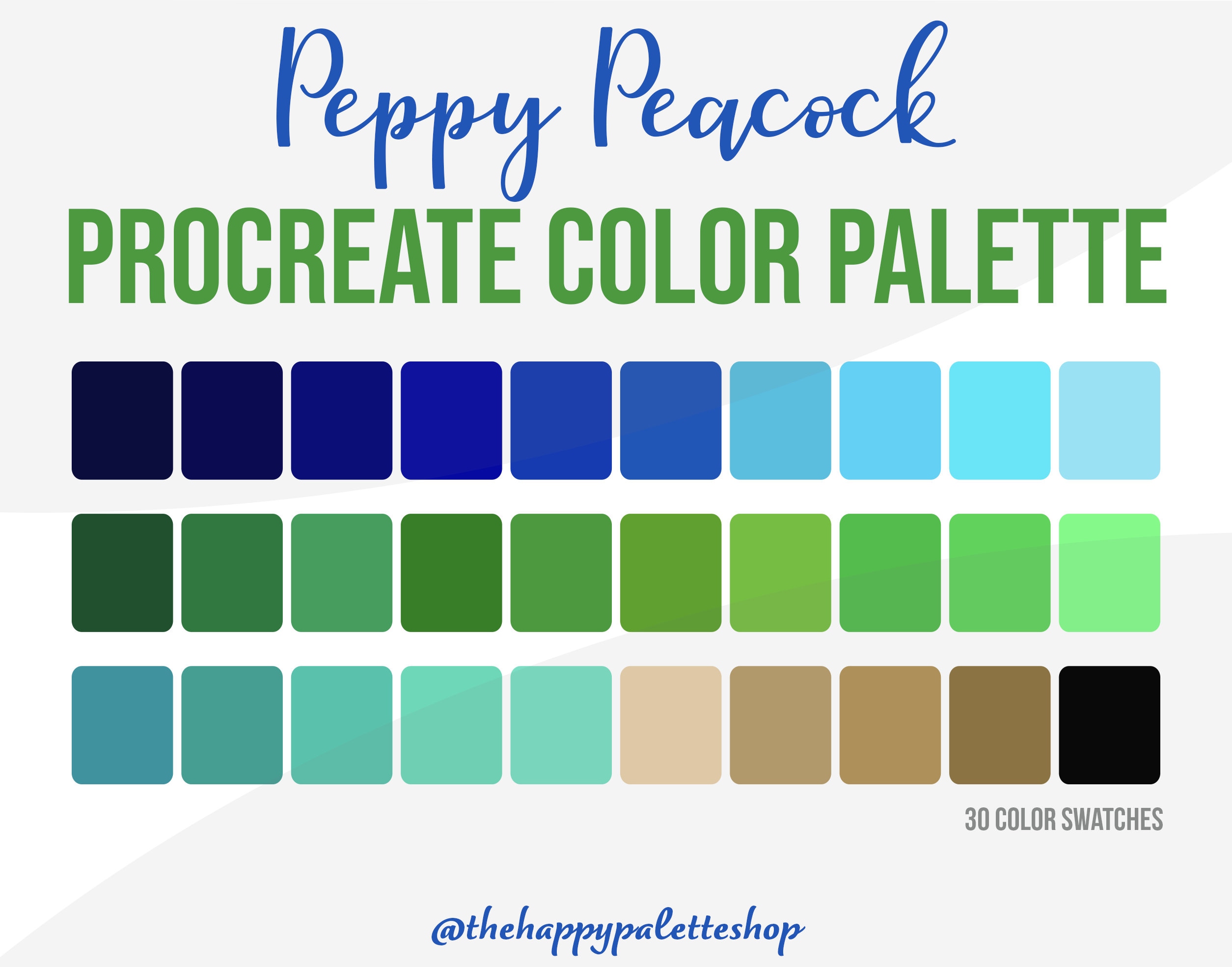 Peacock Procreate Color Palette | Lettering | Digital Art | iPad ...