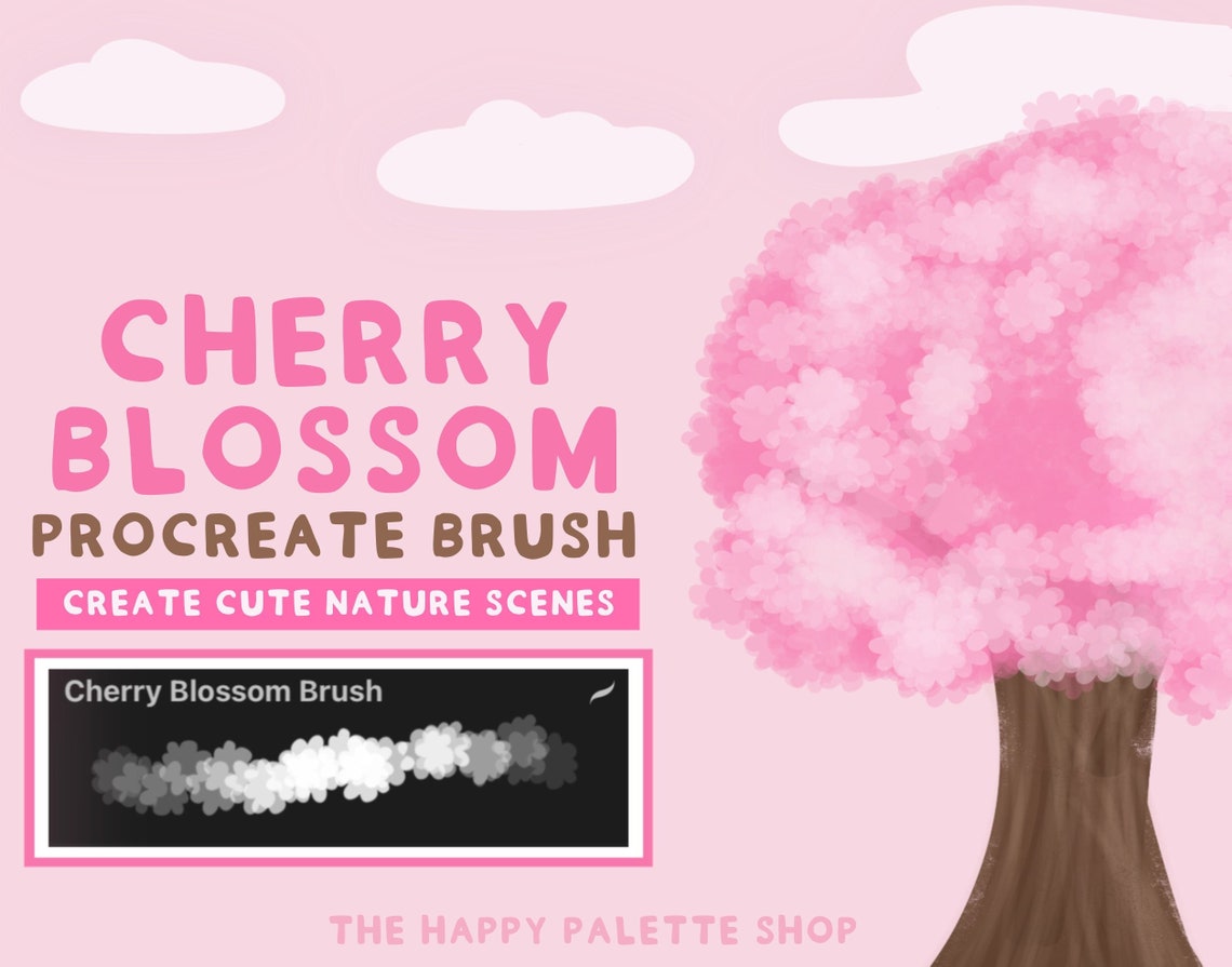 Cute Cherry Blossom Procreate Brush | Kawaii Procreate Brushes for ...