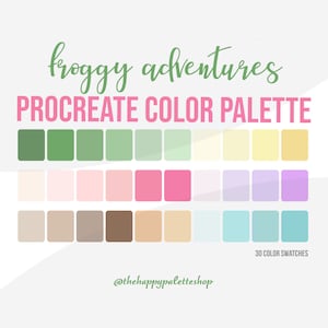 Kawaii Procreate Color Palette | iPad Lettering | Digital Art | Green Color Palette | Aesthetic Procreate Color Palette | Procreate Swatches