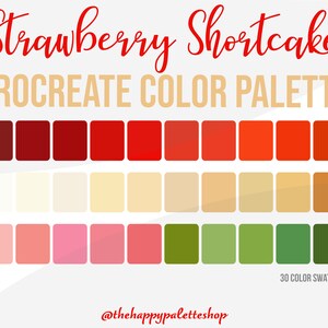 Strawberry Procreate Color Palette | Lettering | Digital Art | Illustration | iPad Procreate | Kawaii Procreate Palette | Red Palette