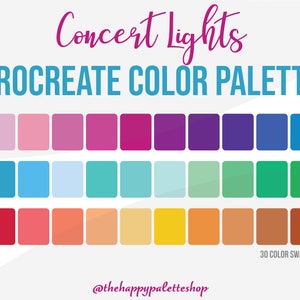 Concert Lights Procreate Color Palette | Lettering | Digital Art | Illustration | Social Media Content Creation | iPad Procreate